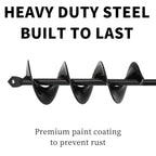 TCBWFY Auger Drill Bit 2x14.6inch Garden Plant Flower Bulb Auger Rapid Planter Bulb & Bedding Plant Auger for 3/8" Hex Drive Earth Drill Fence Post Umbrella Hole Digger