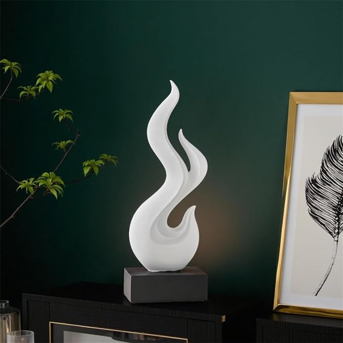 AWNR Abstract Art Deco Decor Statues for Home,Shelves,Table,Living Room, Dining Room,Modern Sculpture Decoraciones of Homes for Sale (White)