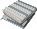 AAAAAcessories Outdoor Seat Cushions for Chairs, Waterproof, Fade-Resistant, 24" x 24" x 4", Patio Furniture Replacement Cushions, Set of 2, Slate Gray Blue Coastal Stripe