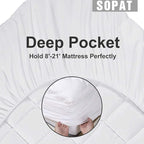 SOPAT Extra Thick Mattress Topper Twin 400TC Cotton Pillow Top Breathable Mattress Pad Protector with 8-22" Deep Pocket Soft Down Alternative Fill Mattress Cover (39x75 Inches, White)