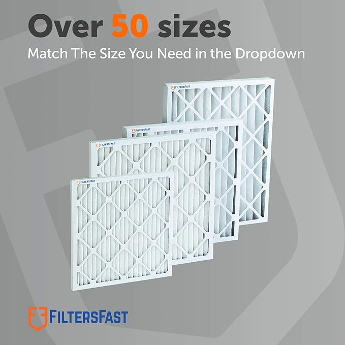 Filters Fast 22x22x1 Air Filter MERV 11, 1" AC Furnace Air Filters, Made in the USA, Actual Size: 21.75"x21.75"x0.75, 6 Pack