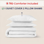 Kotton Culture 100% Washed Cotton Duvet Cover Set King Size- 600 Thread Count Comforter Cover, Soft Linen Feel, Luxury,3-Pc Set with Zipper Closure & Corner Ties (Washed Cotton White, King 102"X94")