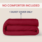 Kotton Culture 1 Pc Queen Size Duvet Cover Only -100% Egyptian Cotton Sateen 600 TC Ultra Soft Premium Durable Comforter Cover Zipper Closure & Corner Ties (Red Burgundy, Queen/Full 90" X 90")