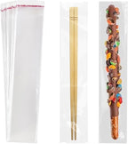 2x10 Inches 100 Pcs Pretzel Bags Thickened Pretzel Rod, Self Sealing Cellophane Individual Clear Prezetels Sticks Food Safe Bags for Chocolate, Candies, Cookies