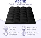 ABENE Mattress Topper Queen for Back Pain Relief, Extra Thick Mattress Pad Pillowtop, Soft Mattress Protector Cover with 8"-21" Deep Pocket, Overfilled Down Alternative Filling (Black, Queen)