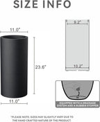 Kante 23.6 Inch Tall Cylindrical Planter, Large Round Plant Pots with Drainage Hole, Made with Concrete, Suitable for Indoor Outdoor Plants, Home Decor, Black
