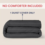 Kotton Culture 120"x120" 1 Pc Super King Plus/Super Oversize King Duvet Cover Only 100% Egyptian Cotton - 600 TC, Zipper Closure & Corner Ties - Fits Only Extra Large Inserts - Striped Dark Grey