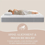 Sleepmax King Mattress 14 Inch - Firm Hotel-Collection Hybrid Mattress Pain Relief - Extra Lumbar & Hip Support - Deep Sleep Bed in a Box - Fiberglass-Free, CertiPUR-US Certified, 365-Night Trial