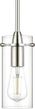 Brushed Nickel Pendant Lights Kitchen Island - Small Clear Glass Pendant Light Fixture