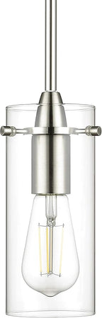 Brushed Nickel Pendant Lights Kitchen Island - Small Clear Glass Pendant Light Fixture