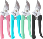 Pruning Shears for Gardening, 4 Pack Garden Scissors for Cutting Fresh Flowers, Floral Clippers for Plants, Fruits (Pink, Green, Blue, Black)