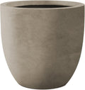 Kante 13.4" Dia Round Concrete Planter, Large Outdoor Modern Indoor Decorative Plant Pots with Drainage Hole and Rubber Plug for Home and Garden, Weathered Concrete
