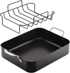 KitchenAid Hard Anodized Roasting Pan/Roaster with Removable Rack, 13 Inch x 15.75 Inch, Matte Black