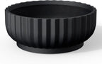 Kante Round Fulted Bowl Planter, 20.9 Inch Dia Large Concrete Flower Pots with Drainage Hole and Rubber Plug, Suitable for for Indoor Outdoor Plants, Home, Patio, Garden, Black