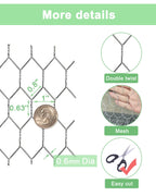Garden Poultry Chicken Wire Netting - 24 '' × 50 ' Garden Fence Animal Barrier, Chicken Wire for Crafts, 1 inch Mesh Poultry Netting Fence, Pet/Rabbit/Chicken Wire Fencing