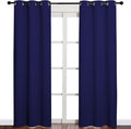 NICETOWN Window Treatment Energy Saving Thermal Insulated Solid Grommet Blackout Curtains/Drapes for Living Room (Royal Blue, 1 Pair, 42 by 84-Inch)