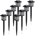 Solar Outdoor Lights,8 Pack LED Light Outdoor Waterproof, Solar Walkway Lights Maintain 8 Hours of Lighting for Your Garden, Landscape, Path, Yard, Patio, Driveway