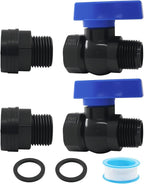 2 Pack 3/4 Inch Rain Barrel Spigot Kit, PVC Barrel Valve with Bulkhead Fitting, Water Spigot for Tanks, Ponds, Aquariums