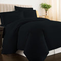 Pizuna Pure 100% Cotton King Duvet Cover Set, Luxurious 400 Thread Count Long Staple Cotton Sateen Weave with Button Closure (Combed Black Cotton Duvet Cover King)