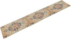 Bohemia Orange Table Runner, Rustic Farmhouse Vintage Geometric Floral Print Table Cover for Home Kitchen Dining Table Party Decor, 13x36inch