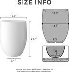 Kante 21.7" H Pure White Concrete Tall Planter, Large Outdoor Indoor Decorative Pot with Drainage Hole and Rubber Plug, Modern Round Style for Home and Patio