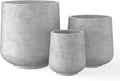 Kante 15.3"+11.6"+8.2" Dia Round Concrete Planter, Large Outdoor Indoor Planter Pots Containers with Drainage Holes and Rubber Plug for Home Garden Patio, Natural Concrete