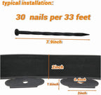 Landscape Edging Border, Plastic Edging for Landscaping, Garden Edging Border,Lawn Edging no dig,Garden Borders,Flower Bed Edging,Rubberific Landscape Edging, (Plastic Stakes, Black-66feet)