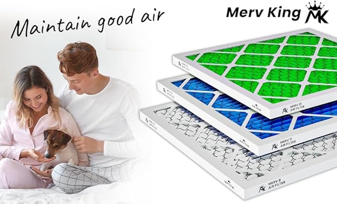 MervKing 20x25x2 Air Filter Actual Size: 19.7" x 24.7" x 1.75" MERV 11 MPR 1000-1200 | MADE IN USA | 12-Pack | Pleated HVAC AC Furnace Replacement