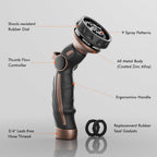 RESTMO Hose Nozzle Heavy Duty, Metal Water Hose Sprayer for Garden, 9 Spray Patterns | High Pressure | Thumb Flow Control | On/Off Valve, Ideal for Outdoor Lawn & Plant Watering, Car & Pet Washing