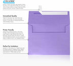 LUXPaper A7 Invitation Envelopes | Peel & Press | 5 1/4" x 7 1/4" | Amethyst Metallic | 80lb. Text | 50 Qty