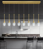 8 Light Modern Glam Crystal Rectangular Chandelier for High Ceiling LED Dimmable Ceiling Pendant Light Kitchen Island Staircase Foyer Enterway Living Room Chandelier Lighting Antique Gold