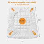 MATBEBY RV King Mattress Pad - Cooling Breathable Mattress Topper, Quilted Fitted Mattress Protector, Pillow Top Mattress Cover with 8-21" Deep Pocket, Soft, Machine Washable, White, 72x80 Inches