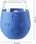 Hyperspace 20 OZ Stemless Wine Glass, Beverage Glass with Protective Silicone Sleeve (Blue & Purple Shell)