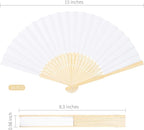 Aneco 36 Pieces Handheld Paper Fans Paper Folding Fans with Bamboos for Wedding Gift, Party, Home, DIY, Multicolor