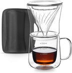 TaiLake Coffee Self Brewing Cup - Perfect for Single Serve Coffee - Experience the Art of One Cup Pour Over Coffee Maker(Vortex Filter Set)