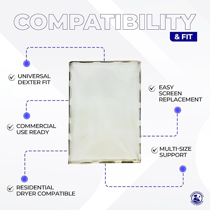 Dexter Lint Screen Replacement – Durable Frameless Dryer Lint Filters for Commercial & Residential Use (9555-057-010) - 8" x 8" x 6" (Pack of 3)
