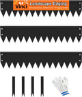 Vinci Landscape Edging Border, 40" L x 8" H 3Pack 10FT Total Black Galvanized Steel Garden Edging with Spikes, Sturdy Elegant Metal Lawn Broder for Flower Beds, Pathways, Paver Edges and Yard