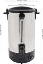 Electric Hot Water Dispenser 160 Cups Commercial Coffee Percolator & Beverage Dispenser w/Temperature Control, Stainless Steel Coffee Urn for Coffee & Tea