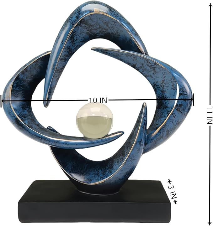 Modern Home Decor Abstract Decorative Sculpture Decorations for Living Room Dining Room Office, Resin Art Statues Coffee Table Bookshelf Decor Accents (Blue)