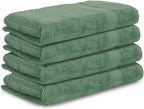 Casa Lino 4 Pack Hand Towels for Bathroom, 18"x28", 100% Cotton, Ultra Soft & Highly Absorbent, Premium Luxury Towels for Gym, Shower, Hotel, New Apartment Essentials, Green