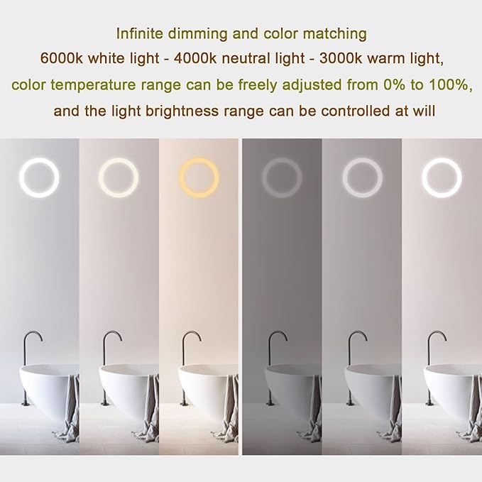 Smart Illuminated LED Bathroom Mirror，Bathroom Mirror with LED Lights，Energy-Saving LED Smart Mirrors，LED Mirror for Bathroom，with Demister Pad and Smart Touch Switch(H75*W100cm/H29.5*W39.4IN)
