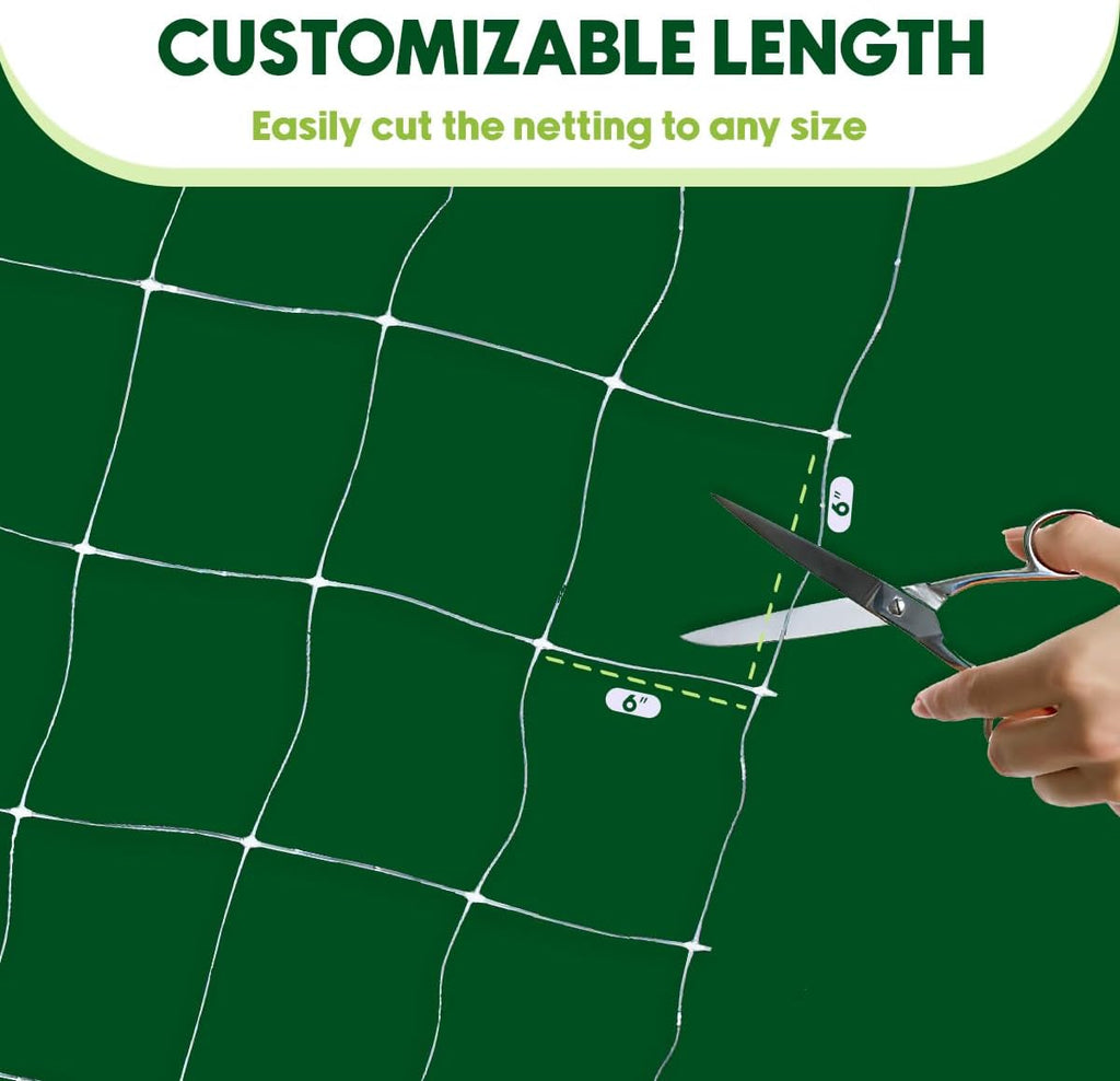 Trellis Netting, Aaamazing Netting, Scrog Net, Trellis Net, 4ft x 4920ft Roll, for Climbing Plants, Cut Flower Support, Garden, Grow Pea, Bean, Grape Vine, Mesh, Heavy Duty, 6x6 Inch Squares