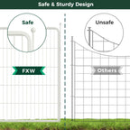 FXW Garden Fence Outdoor for The Yard – 40in(H) x 36.4ft(L) Heavy Duty Metal Animal Barrier for Dog and Rabbit, Decorative Dog Fence, 16 Panels, White
