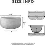Kante 19.6" Dia Round Concrete Planter, Cement Plant Pots with Drainage Hole and Rubber Plug for Outdoor Indoor Garden Home, Modern Curvaceous Design, Natural Concrete