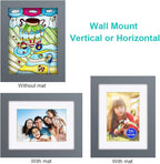 RPJC 6x8 inch Picture Frame Made of Solid Wood and High Definition Glass Display Picture 4x6 with Mat or 6x8 Without Mat for Wall Mounting Photo Frames Grey