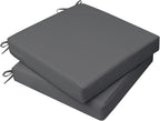AAAAAcessories Outdoor Seat Cushions for Chairs, Waterproof, Fade-Resistant, 18" x 18" x 2", Patio Furniture Replacement Cushions, Set of 2, Dark Gray