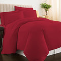 Pizuna Pure 100% Cotton Queen Duvet Cover Set, Luxurious 400 Thread Count Long Staple Cotton Sateen Weave with Button Closure (Combed Red Burgundy Cotton Duvet Cover Queen)