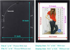 RPJC 11 x 14 Picture Frames Made of Solid Wood and High Definition Glass Display Pictures 8x10 with Mat or 11x14 Without Mat for Wall Mounting Photo Frame Black