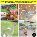 Chicken Wire 18 in x 50 FT x 2” Mesh x 20GA | Poultry Wire Netting | Hot Dipped Galvanised | Hexagonal Galvanized Mesh for Chicken Coop, Rabbit Cage, Fence Barrier PM18x50x2