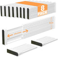 REBECAT 8 Pack Drawer Dividers for Clothes Adjustable Drawer Dividers 4" High Expandable from 15"-21" for Dresser Baby Clothes Bathroom,Bedroom Kitchen and Office Storage，White
